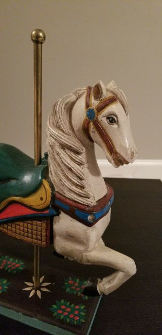 Vintage Carved & Painted Wooden Carousel Horse 12 X 16 X 5