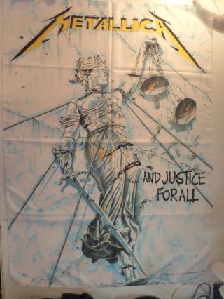 Vintage Metallica 1998 Textile Poster Flag Metal Thrash Justice For All
