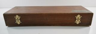 Vintage Brown & Sharpe Wooden Case w/ Hooks Square Vernier Height Gauge 18 