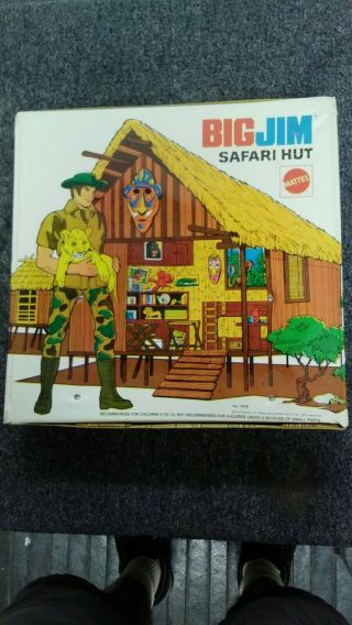 1974 Mattel Big Jim Safari Hut Playset,  No.  7628 Vintage Toy Playset.