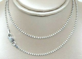 925 Sterling Silver Italian Diamond Cut Small Ball Bead Chain Vintage Necklace