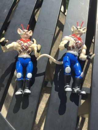 Two (2) Vinny Vintage Biker Mice From Mars Red Action Figure 1993 Galoob Rare