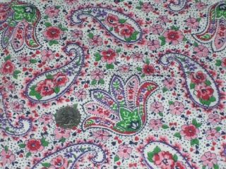 Full Vintage Feedsack: Pink And Purple Paisley And Flowers