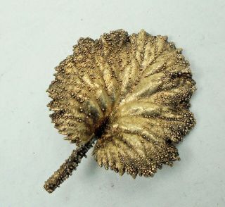 Fine Large Vintage Designer Denmark Sterling Silver Leaf Brooch (flora Danica)