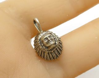 Ifs 925 Sterling Silver - Vintage Native American Chief Charm Pendant - P1931