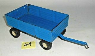 Vintage Ertl Trailer Hay Wagon Cart Pressed Steel Blue Trailer 64