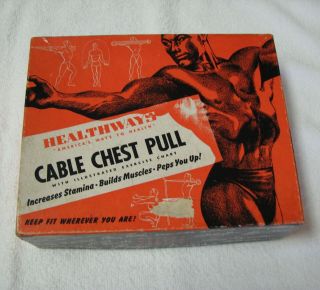 Vintage Healthways Hollywood Cable Chest Pull Builds Muscles