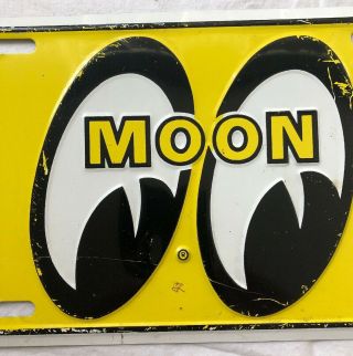 Vintage Mooneyes Metal License Plate Moon Eyes Automotive Advertising Moon Eyes 3