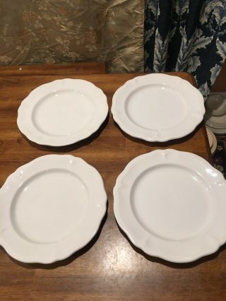 Set Of 4 Vintage Sears Harmony House Federalist White Ironstone Dinner Plates