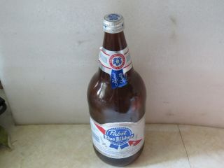 Vintage 32 Fl.  Oz.  1 Qt.  Empty Pabst Blue Ribbon Beer Bottle - Milwaukee,  Wi