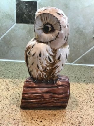 Vintage Italian Ceramic Owl Figurine/ Statue,  Made In Italy
