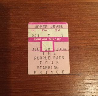 Prince - Purple Rain Tour - Vintage Concert Ticket Stub - Dec 28 1984 St Paul Mn