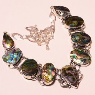 Abalone Shell Vintage Style Handmade Jewelry Necklace 18 " Rd - 35622