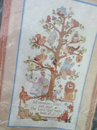 Vintage 1990 Bucilla Tree Of Life Crewel Embroidery Kit 10 X 18 " By Linda Gillum