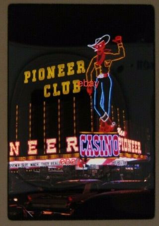 Vintage 1962 Koda Photo Slide Reno Nevada Nv Neon Sign Pioneer Club Casino Ma64