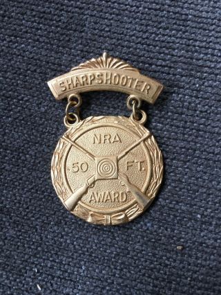 Vintage Nra Sharpshooter Tier 3 Award Medal Junior Division