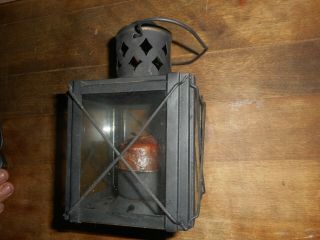 Vintage Rustic Metal And Glass Candle Holder Lantern