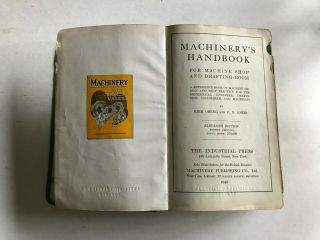 Machinery ' s Handbook 11th Ed 1943 Machine Shop Drafting Toolmaker VTG Book 3