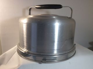 Vintage Round Aluminum Cake Carrier By Mirro