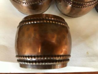 Vintage Hammered Brass Bronze Cuff Napkin Rings - 10 3