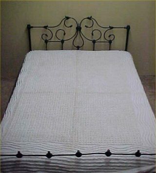 Vintage Bedspread Cotton Chenille 1940s Fluffy Off White 90x102 " Heavy Weight
