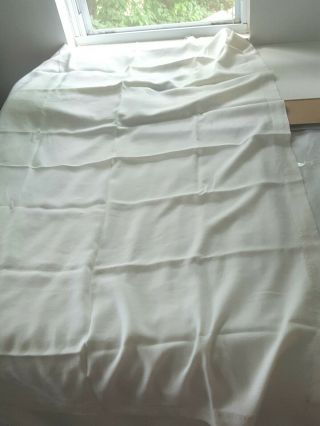 Vintage Tablecloth Ivory Linen Rectangle Hemstitched 45 " X 68 " Underlayer,  Craft