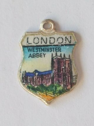 London Westminster Abbey Vintage Silver Enamel Travel Charm