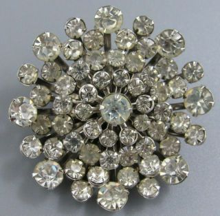 High End Vintage Jewelry Beau Jewels Stacked Flower Brooch Pin Rhinestone J