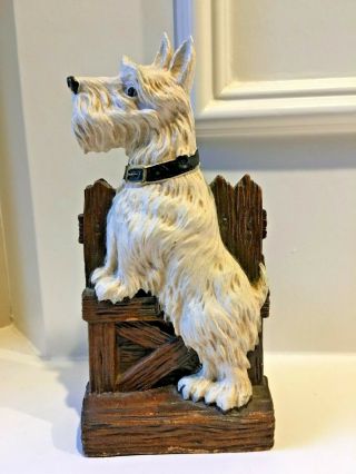 Vintage Syroco Wood Scottish Scottie Terrier Dog Holder Brush / Clothing - Guc
