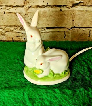 Vintage Small Bunny Rabbit Table Lamp Night Light Made In Japan Easter All Occs.