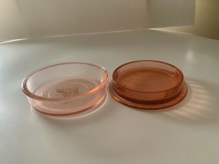 vintage pink depression glass Small Dish With Lid 3