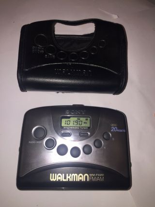 Vintage Sony Walkman Model Wm - Fx251 W/ Sony Leather Case And