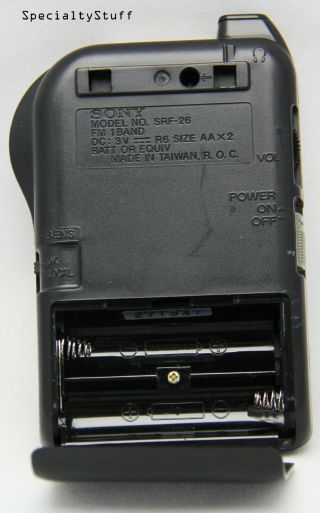 Sony FM Stereo Walkman SRF - 26 Vintage Radio 1980 - 90 ' s Headphones 4