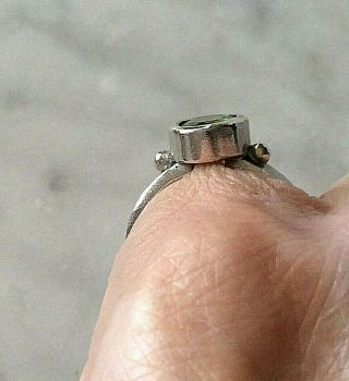 Ring Sterling Silver Size J 1/2 Vintage Arts and Crafts Style 4