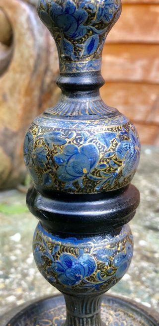 Vintage Hand Painted Oriental Style Wooden Table Lamp. 3