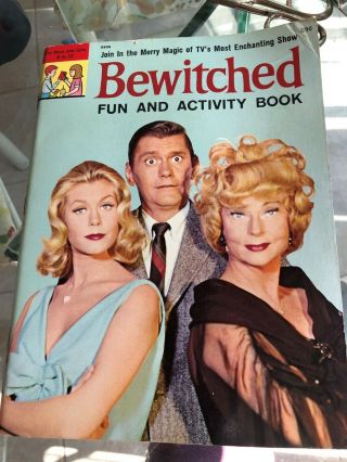Vintage 1965 Bewitched Tv Show Fun And Activity Book (tony Tallarico) Vg