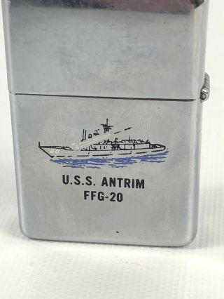 Vintage USS Antrim Zippo Lighter Military FFG - 20 5