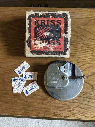 Vintage Kriss Kross Stropper Double Edge Razor Blade Sharpener,  With Some Blades