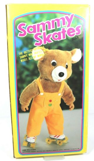 Sammy Skates Fine Skating Bear Doll 1985 Vintage W/ Box Great