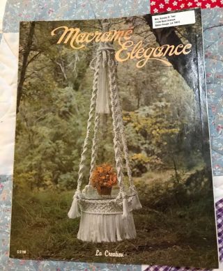 Macrame Elegance 1 Vintage Pattern Instruction Book Plant Hangers 1976