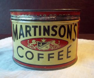 Vintage Martinson ' s Coffee Tin with Lid 2