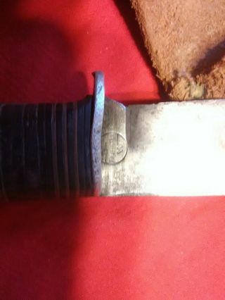 VINTAGE USA WESTERN FIELD HUNTING KNIFE & SHEATH FIXED BLADE STACKED 5