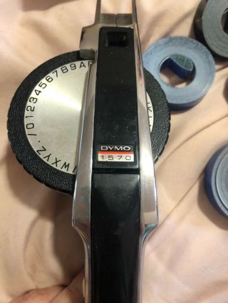 Vintage Chrome Dymo 1570 Tapewriter Embossing Label Maker With Tape