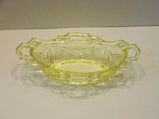 Vintage Yellow Pyramid Glass Pickle Dish Indiana Glass Bowl 61d
