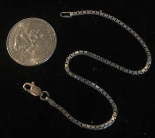 Vintage Southwestern 925 Sterling Silver Italy Chain Bracelet Or Anklet 7.  5 "
