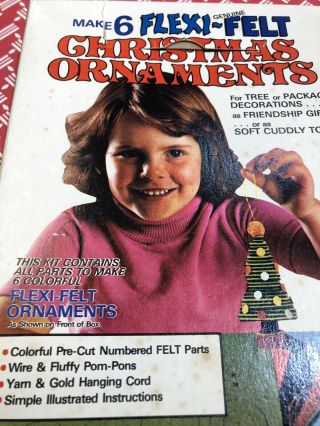 Vintage ARROW Ornament Kit Felt Christmas Ornaments Kit Felt IOB (6) Not C 3