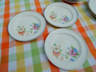 Vintage Harker Pottery - Bakerite - Cake Dessert Plates - Amy Pattern - Set Of 3