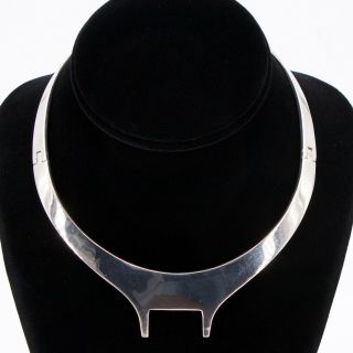 Vtg Sterling Silver - Mexico Taxco Modern 14.  5 " Collar Choker Necklace - 88g