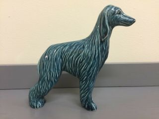 Vintage Poole Zone Pottery - Blue Afghan Hound/dog