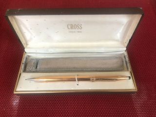 Vintage 1/20 14k Gold Filled Cross Mechanical Pencil In Case With Sleeve